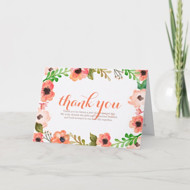 Watercolor Canopy Wedding Thank you card (Front)