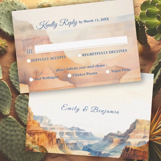 Watercolor Canyon Desert Meal Options RSVP Card (Creator Uploaded)