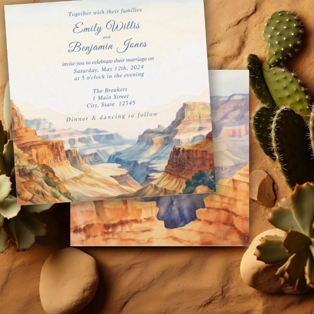 Watercolor Canyon Desert National Park Wedding  Invitation (Creator Uploaded)