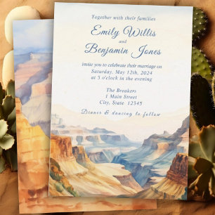 Watercolor Canyon Desert National Park Wedding  Invitation
