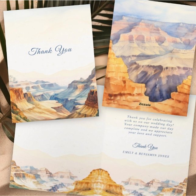 Watercolor Canyon Desert National Park Wedding Thank You Card (Creator Uploaded)