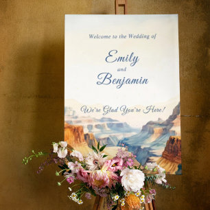 Watercolor Canyon Desert Wedding Welcome Sign