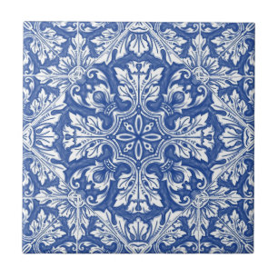 Watercolor Capri Maiolica Blue Portuguese Azulejos Ceramic Tile