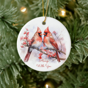 Watercolor Cardinal Pair Ornament