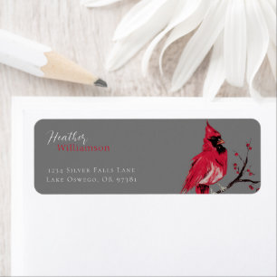 Watercolor Cardinal Return Address Label