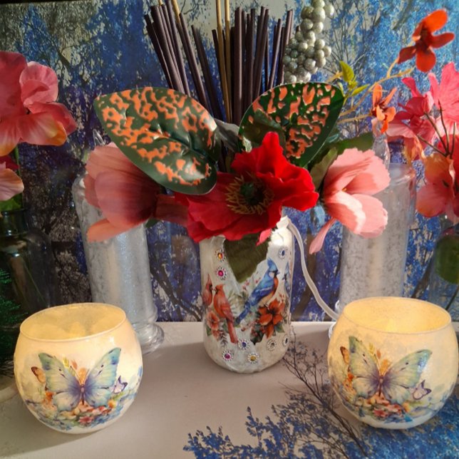 Watercolor Cardinals Blue Birds Elements Decoupage Tissue Paper (Creator Uploaded)