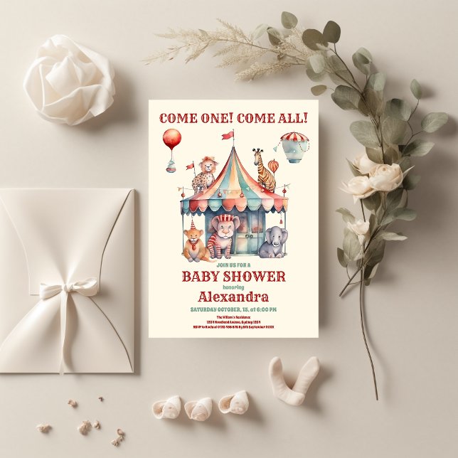 Watercolor Carnival Baby Shower Invitation (Creator Uploaded)