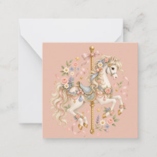 Watercolor Carousel Horse Parisian Fairytale Card