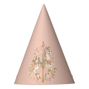 Watercolor Carousel Horse Parisian Fairytale Party Hat