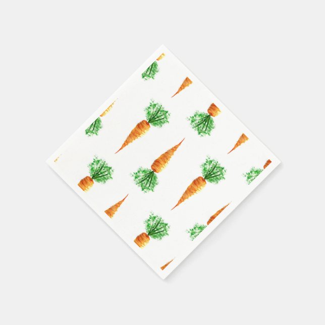 Watercolor carrots print napkin (Corner)