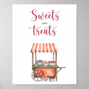 Watercolor cart berry Sweets & Treats Poster
