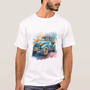 watercolor cartoon art with speed drive T-Shirt
