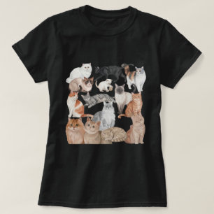Watercolor Cat Breeds Collection Art T-Shirt