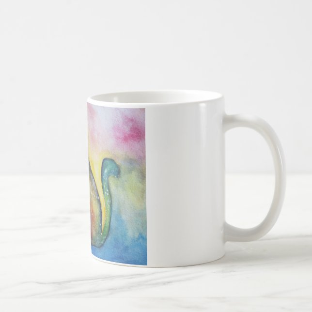 Watercolor Cat Colourful Art drawing Mug (Right)