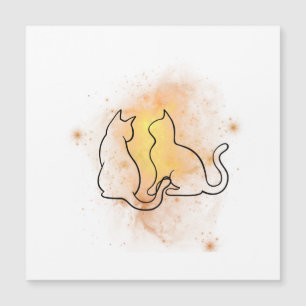Watercolor Cat Flat Card