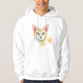 Watercolor Cat Hoodie Design
