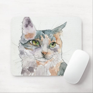 Watercolor Cat Mouse Pad