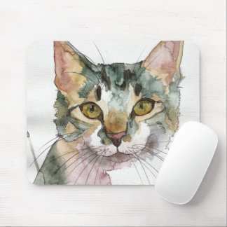 Watercolor Cat Mouse Pad