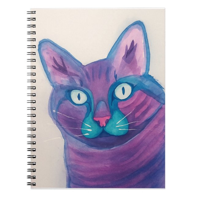 Watercolor Cat  Notebook (Front)
