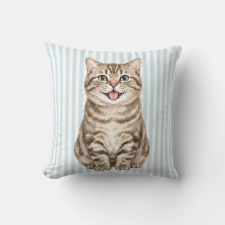 Watercolor Cat Pillow Cover