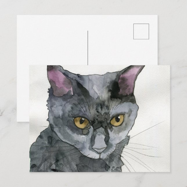 Watercolor Cat Postcard (Front/Back)