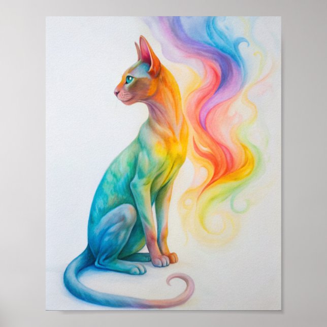 Watercolor Cat Poster (Front)