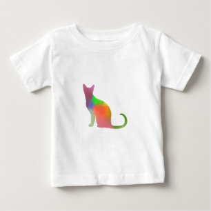 Watercolor Cat Silhouette Baby T-Shirt