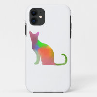 Watercolor Cat Silhouette
