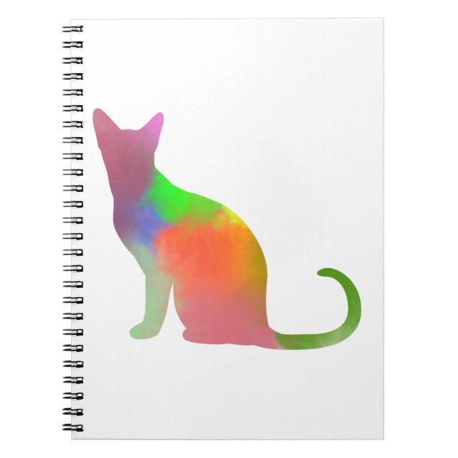 Watercolor Cat Silhouette Notebook (Front)