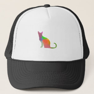 Watercolor Cat Silhouette Trucker Hat