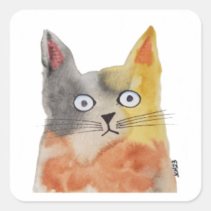 Watercolor Cat Sticker