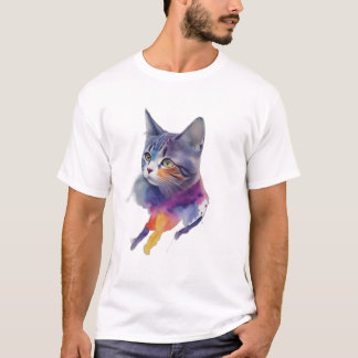 WaterColor Cat T-Shirt