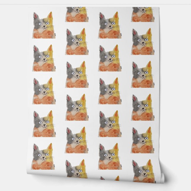 Watercolor Cat Wallpaper for Cat Lovers (Unrolling)