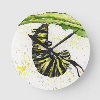 Watercolor Caterpillar Clock