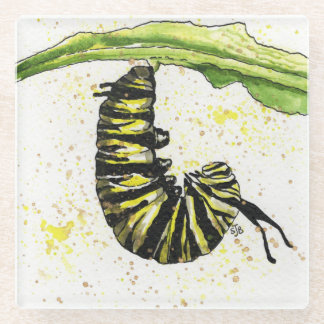 Watercolor Caterpillar Coaster
