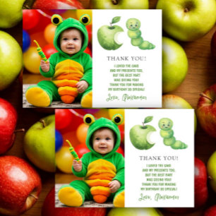 Watercolor Caterpillar Party Birthday Thank You Card