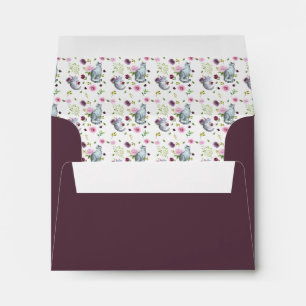 Watercolor Cats and Floral Getting Meowied Envelope