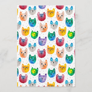 Watercolor cats and friends advice card