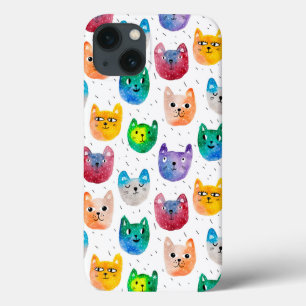 Watercolor cats and friends iPhone 13 case