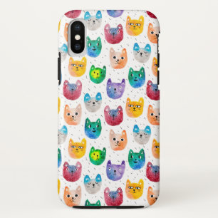 Watercolor cats and friends iPhone x case