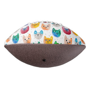 Watercolor cats and friends football
