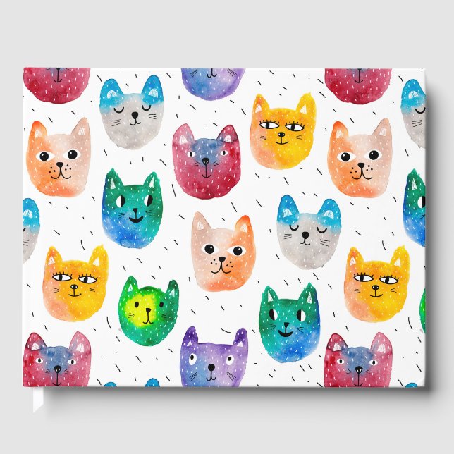 Watercolor cats and friends guest book (Front)