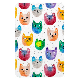 Watercolor cats and friends magnet
