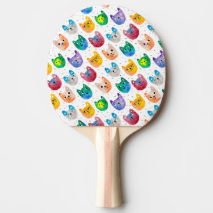 Watercolor cats and friends ping pong paddle