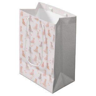 Watercolor Cats and Hearts Gift Bag