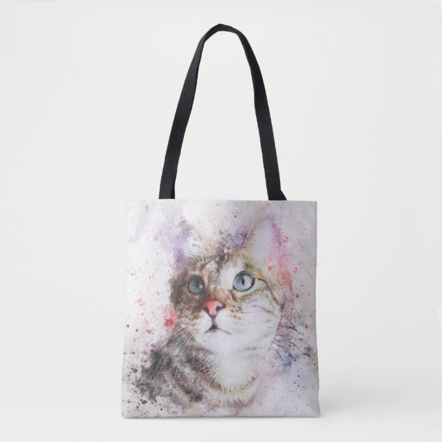 Watercolor Cats Tote Bag (Front)