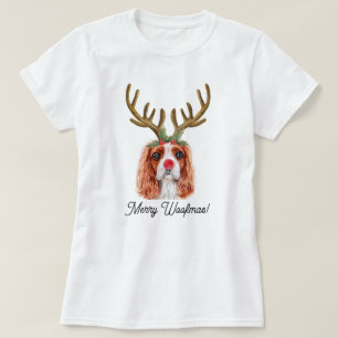 Watercolor Cavalier King Charles Spaniel Christmas T-Shirt