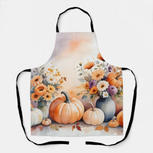 Watercolor celebrating fall apron