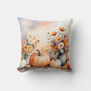 Watercolor celebrating fall cushion