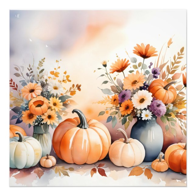 Watercolor celebrating fall photo print (Front)